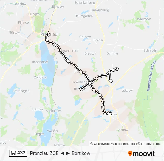 Автобус 432: карта маршрута