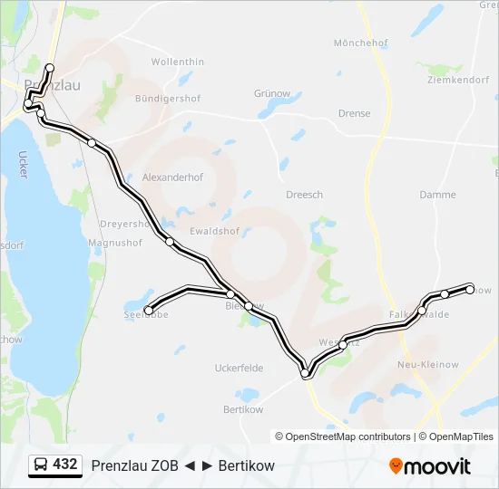 432 Bus Line Map