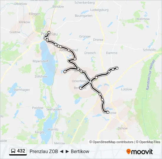 432 Bus Line Map