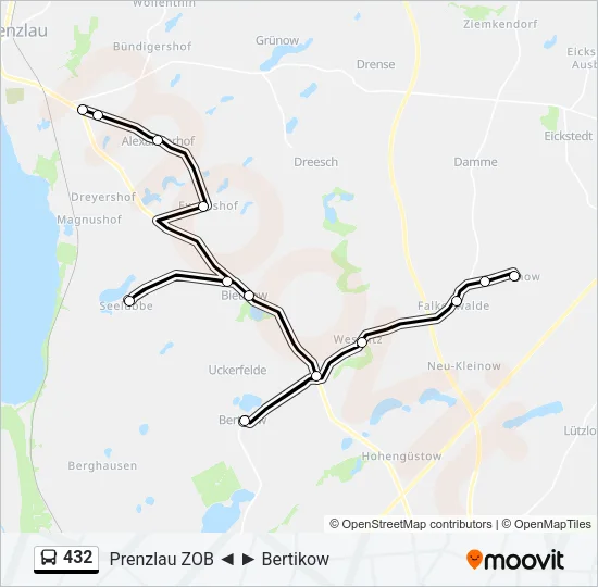 432 Bus Line Map