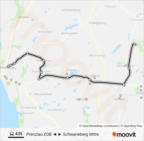 435 Bus Line Map