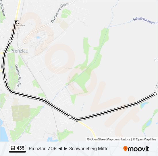 435 bus Line Map