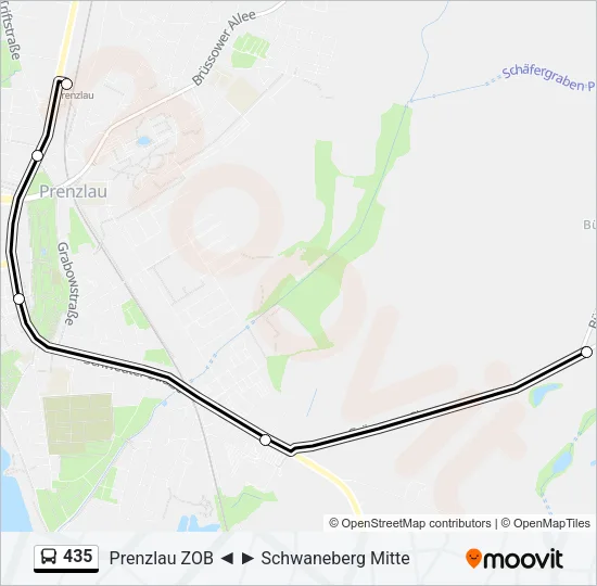 435 Bus Line Map
