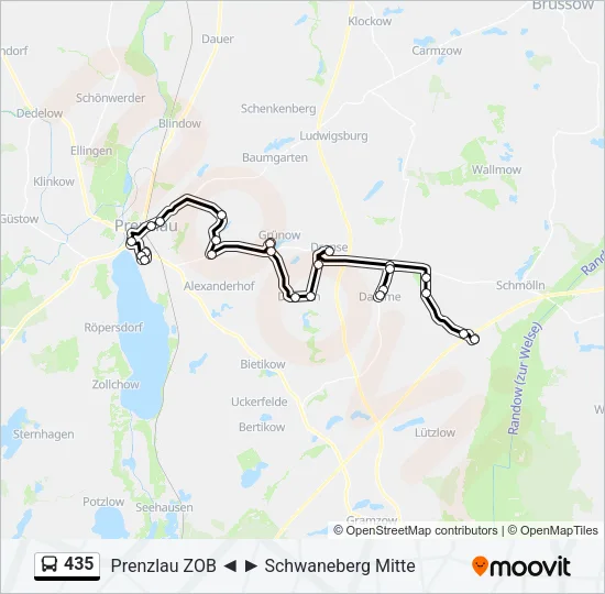 435 Bus Line Map