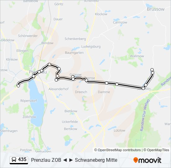 435 bus Line Map