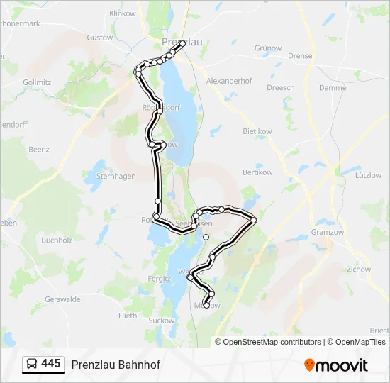 445 Bus Line Map