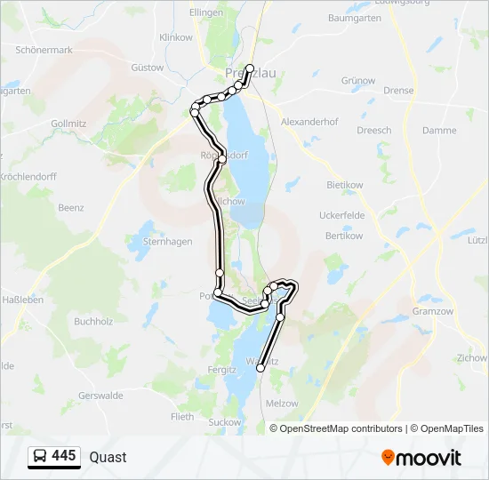 445 Bus Line Map