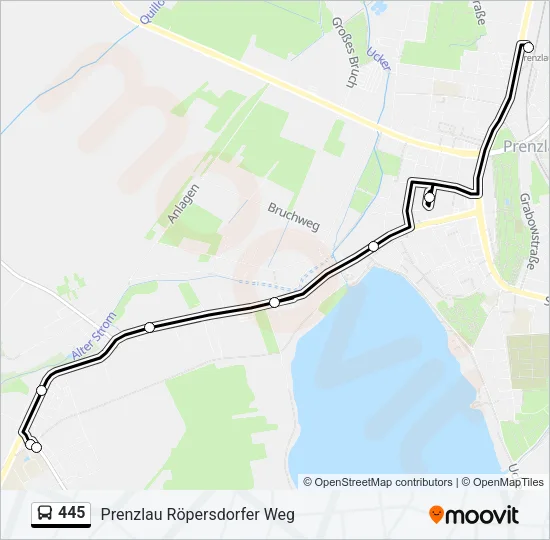 445 Bus Line Map