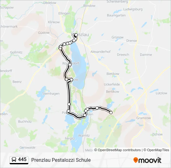Автобус 445: карта маршрута