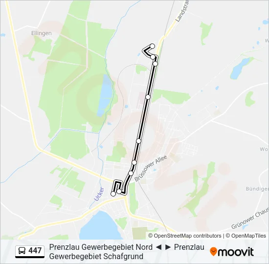 447 Bus Line Map