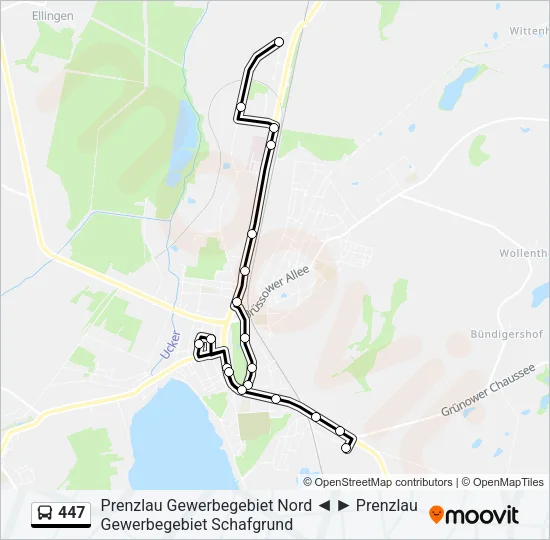 447 Bus Line Map