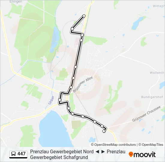447 Bus Line Map