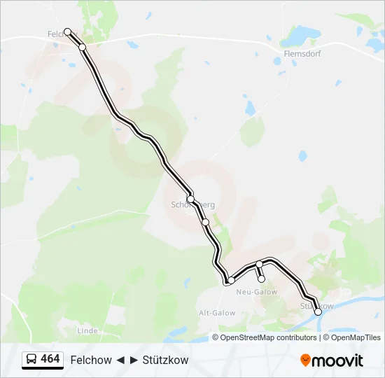 464 Bus Line Map