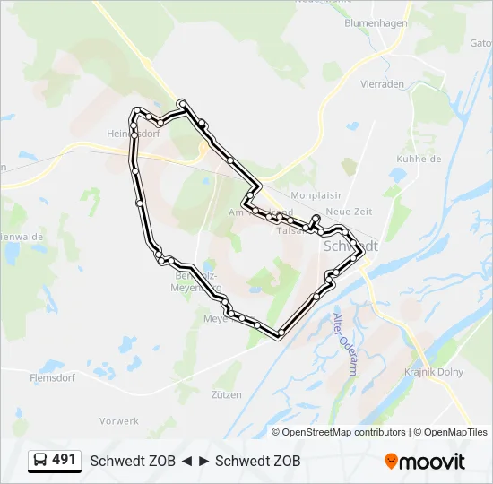 491 Bus Line Map