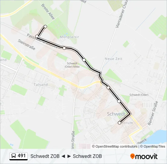 491 Bus Line Map