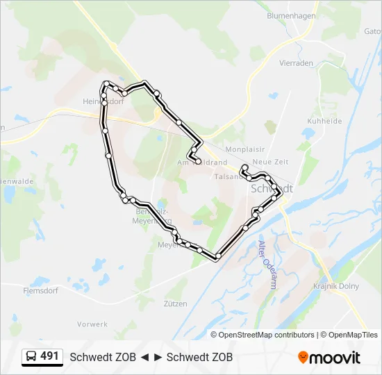 Автобус 491: карта маршрута