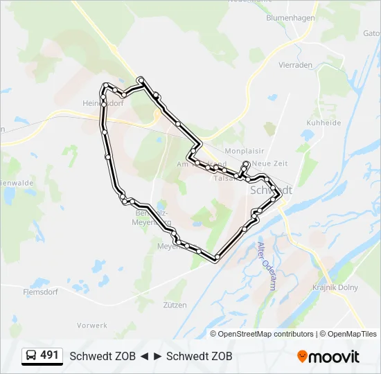 491 Bus Line Map