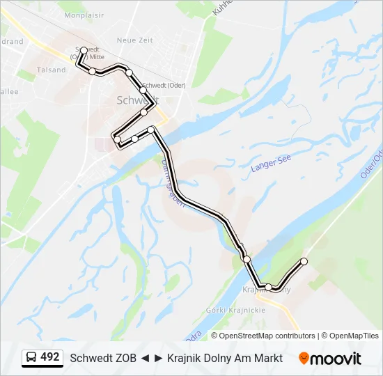 492 Bus Line Map