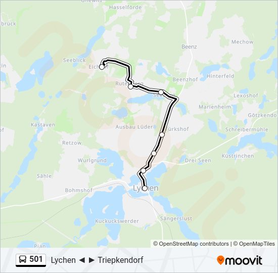 501 bus Line Map