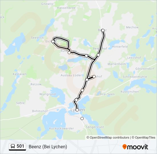 501 bus Line Map