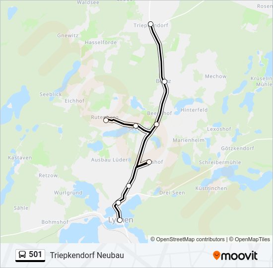 501 bus Line Map