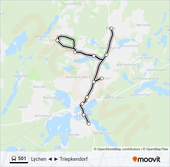 501 bus Line Map