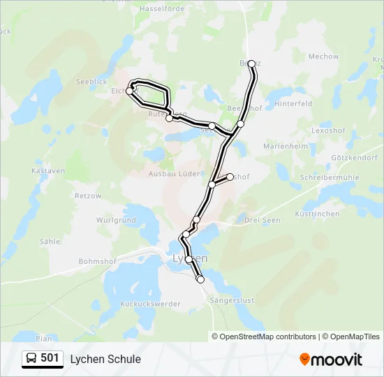 501 Bus Line Map