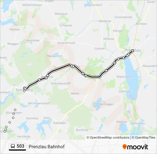503 Bus Line Map