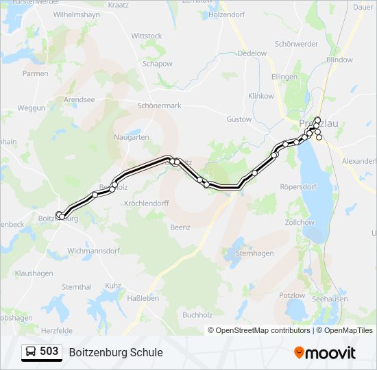 503 bus Line Map