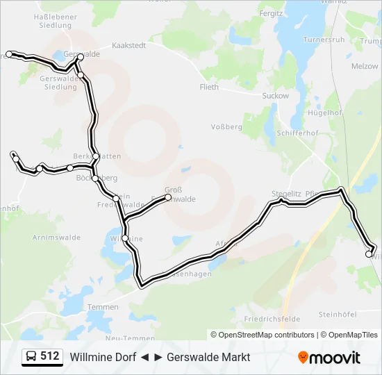 512 Bus Line Map