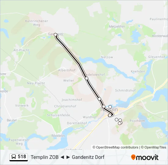 518 Bus Line Map