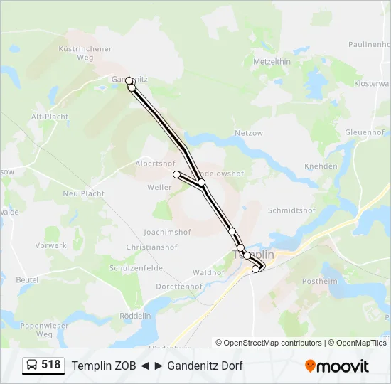 518 Bus Line Map