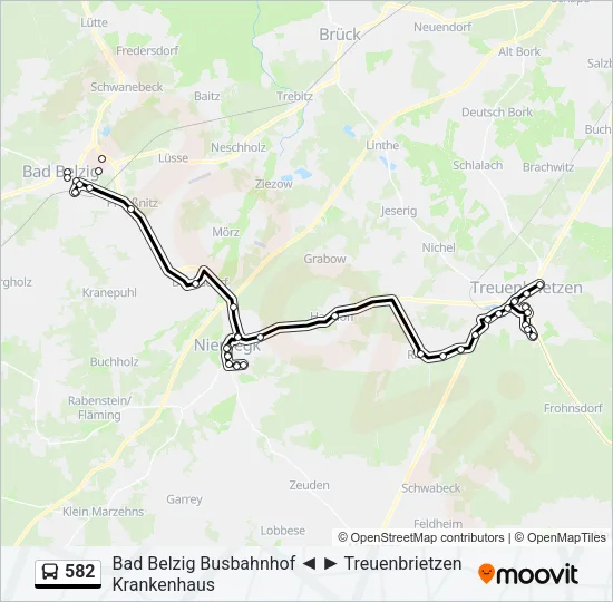 582 Bus Line Map