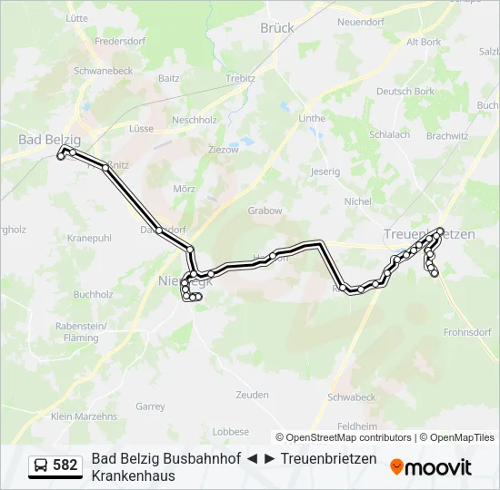 582 Bus Line Map