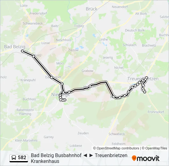582 Bus Line Map