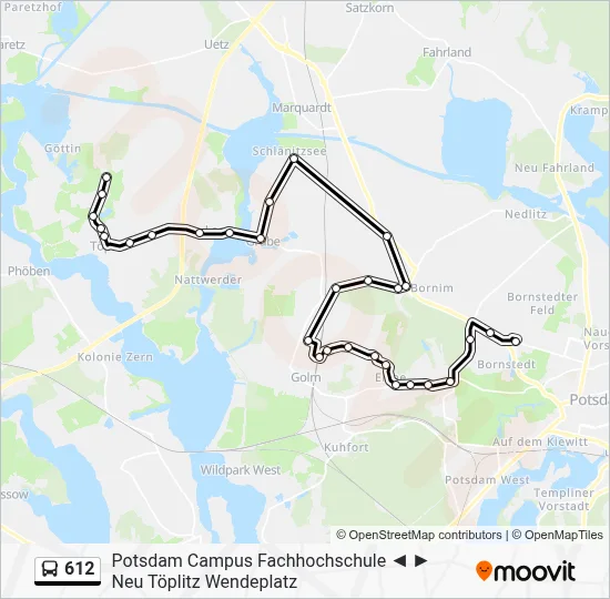 612 Bus Line Map