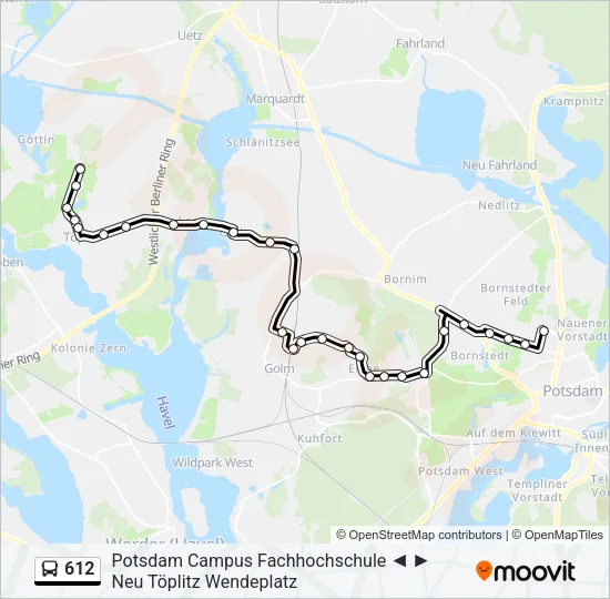 612 Bus Line Map