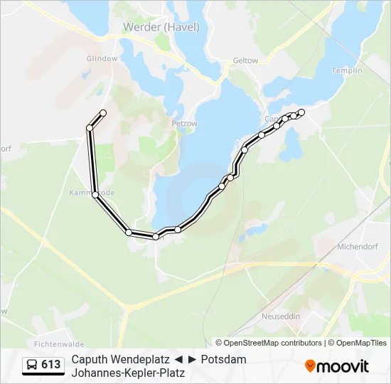613 Bus Line Map