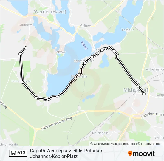 613 Bus Line Map