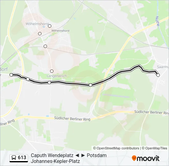 613 Bus Line Map