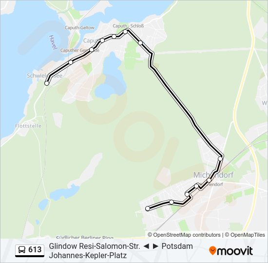 613 bus Line Map