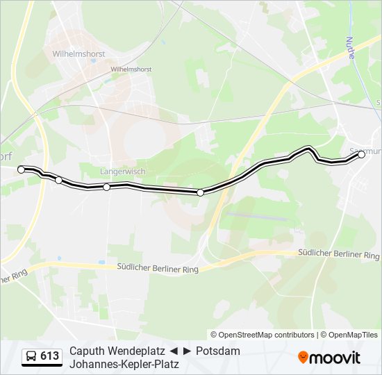 613 bus Line Map