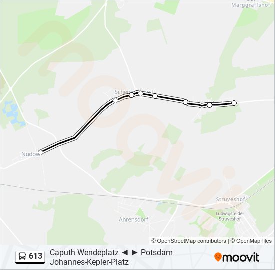 613 bus Line Map