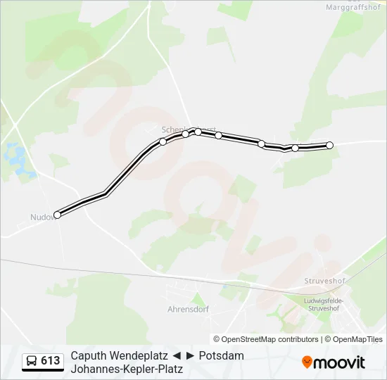 613 Bus Line Map