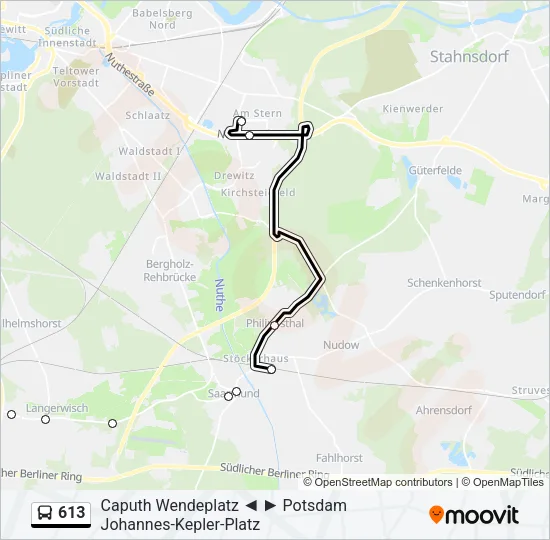613 Bus Line Map