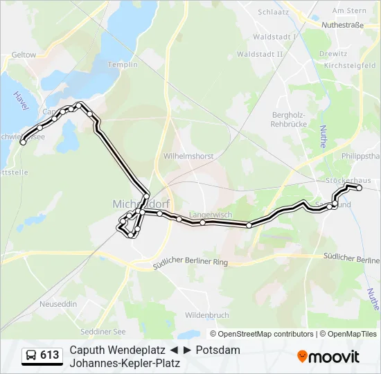 613 Bus Line Map