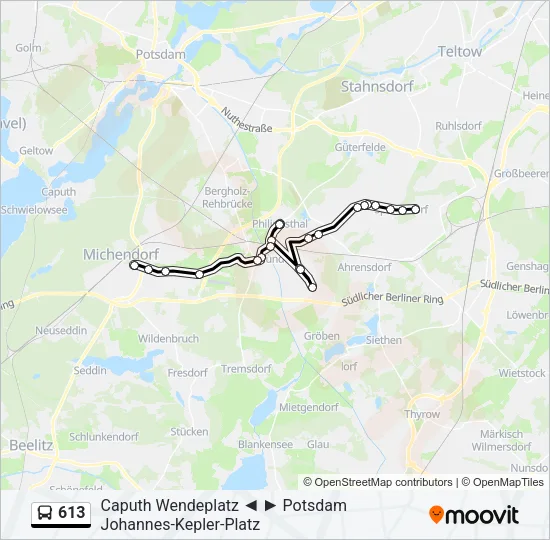 613 Bus Line Map