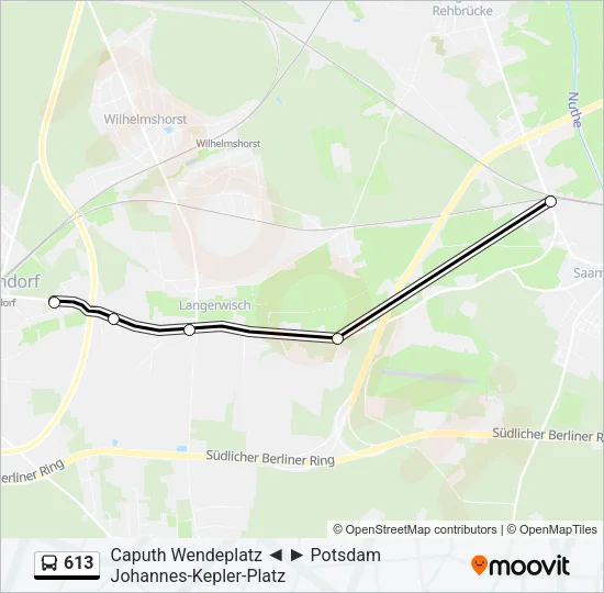 613 Bus Line Map
