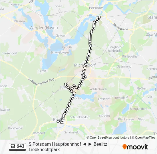 643 Bus Line Map