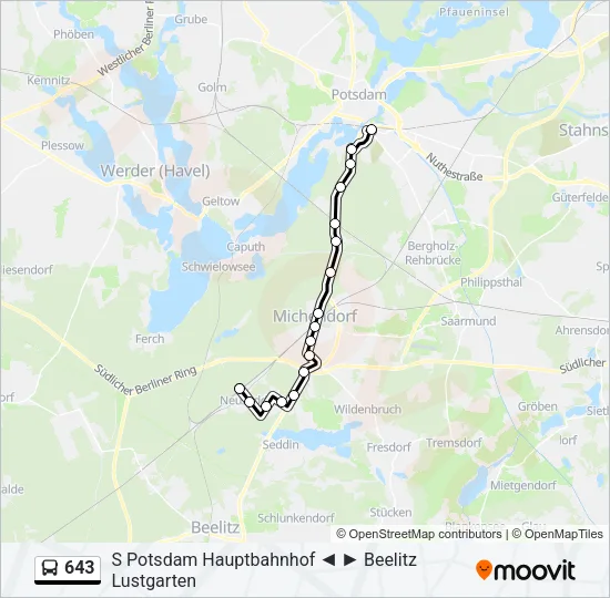 643 Bus Line Map